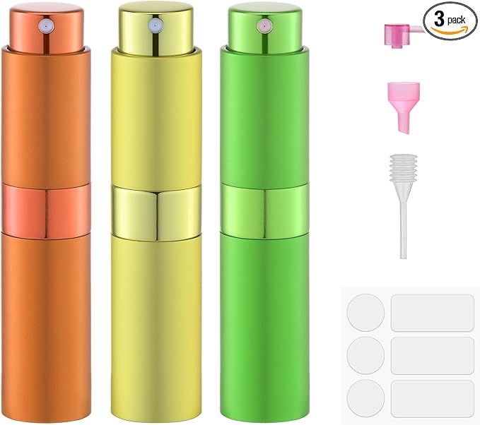 Fusupak Perfume Atomizer Travel Bottle Refillable: Cologne Sprayer Portable for Men - Mini Spray Empty for Refill - 8ml Small Size Green