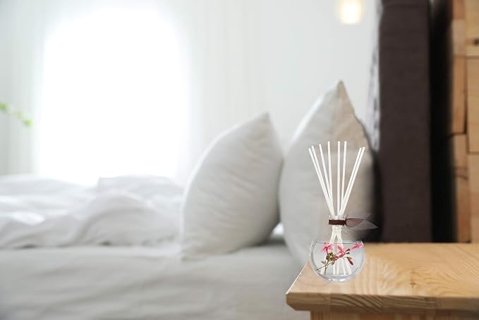 Reed Diffuser Set, Hawaiian Sandalwood Scented Oil Diffuser with Sticks, Home Fragrance Accessories for Bathroom Shelf Decor, Aroma Diffusers for Home or Office Fall Decor, USA Made