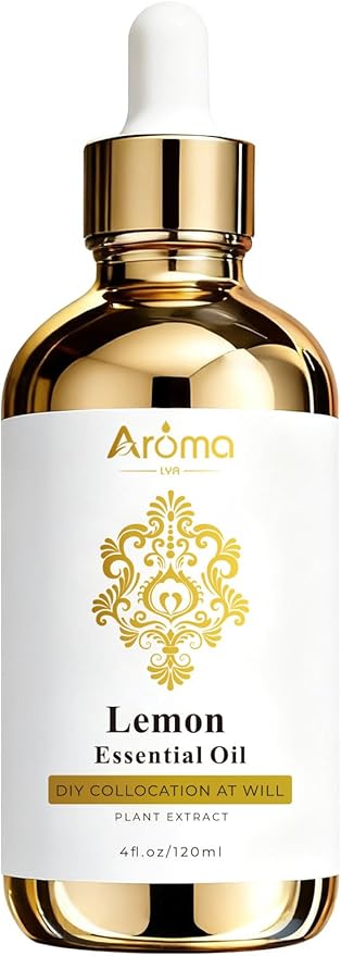 100% Pure Lemon Essential Oil 4 fl oz Thieves Oil Essential Oil - Essential Oils for Diffusers & Aromatherapy & Home Care Gifts for Women - Lemon Oil Essential Oil