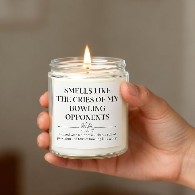 Bowling Lovers Gifts for Men and Women - Best Gifts for Bowlers, League Players & Friends - Cool Bowling Accessories & Themed Stuff - Birthday Gift for Bowlers, Soy Wax Lavender Scented Candle