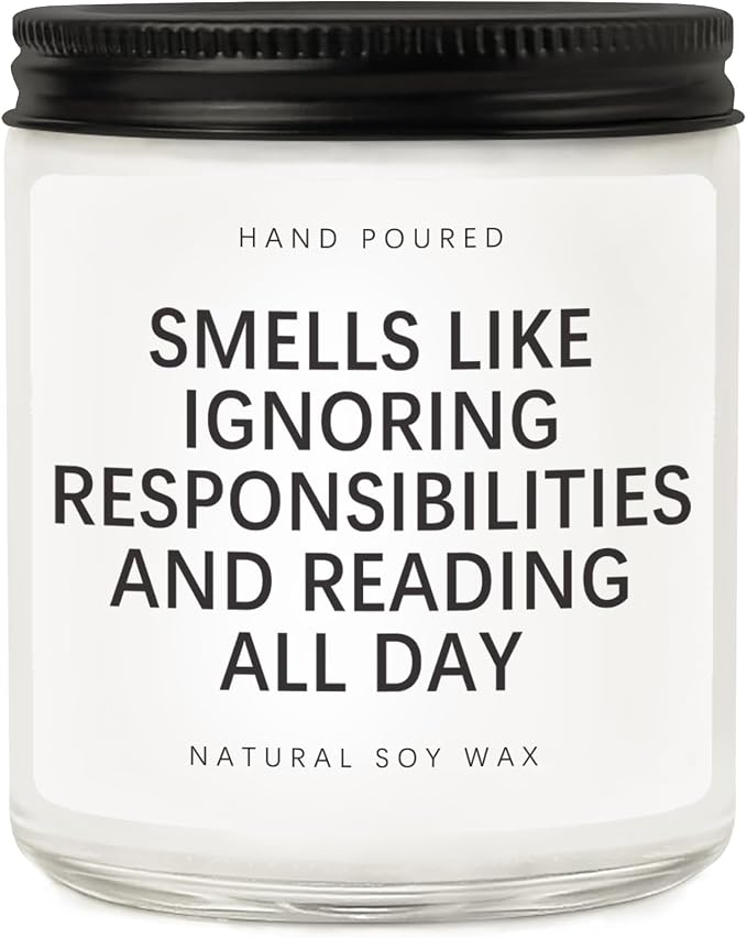 Book Lovers Gifts for Women, Funny Gifts for Book Lovers, Bookish Christmas, Birthday Gift for Bookworm, Librarian, Booklover, Soy Wax Lavender Scented Candle