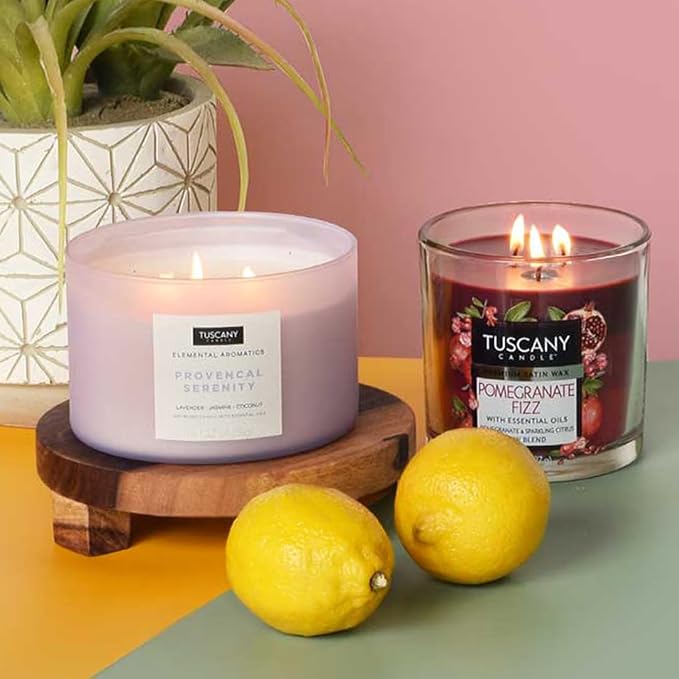 Tuscany Candle Pomegranate Fizz: Pomegranate & Sparkling Citrus Scented Candle, 14 oz