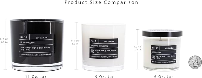 Lulu Candles | Black Amber | Luxury Scented Soy Jar Candle | Hand Poured in The USA | Highly Scented & Long Lasting (6 Oz.)