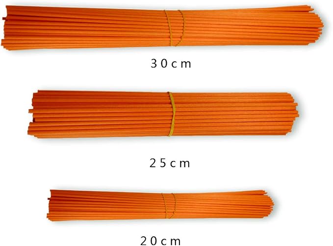 100 Pieces Fiber Reed Diffuser Replacement Refill Sticks (8" x 3mm, Orange)