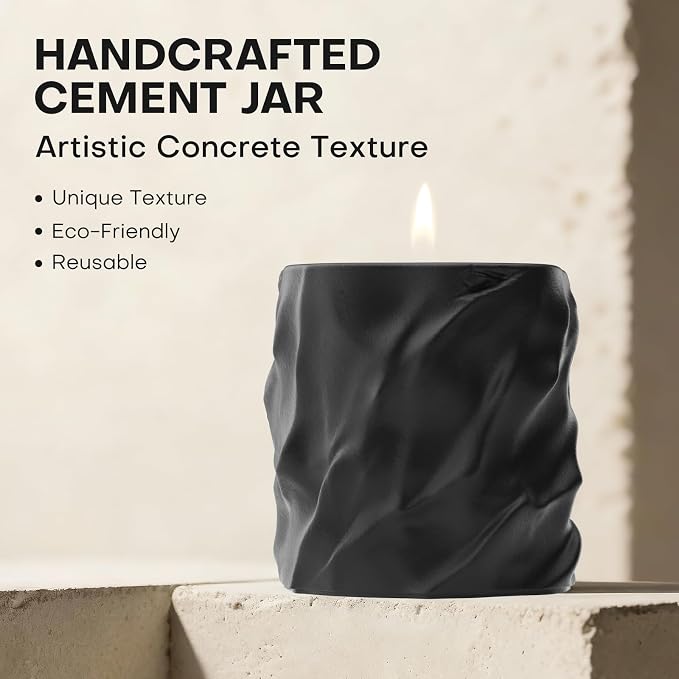 Scented Candles for Home, Natural Soy Wax Candles, Cement Jar Luxury Aromatherapy Candles for Stress Relief, Highly Scented Housewarming Gifts for Women and Men (Midsummer Night Fragrance)