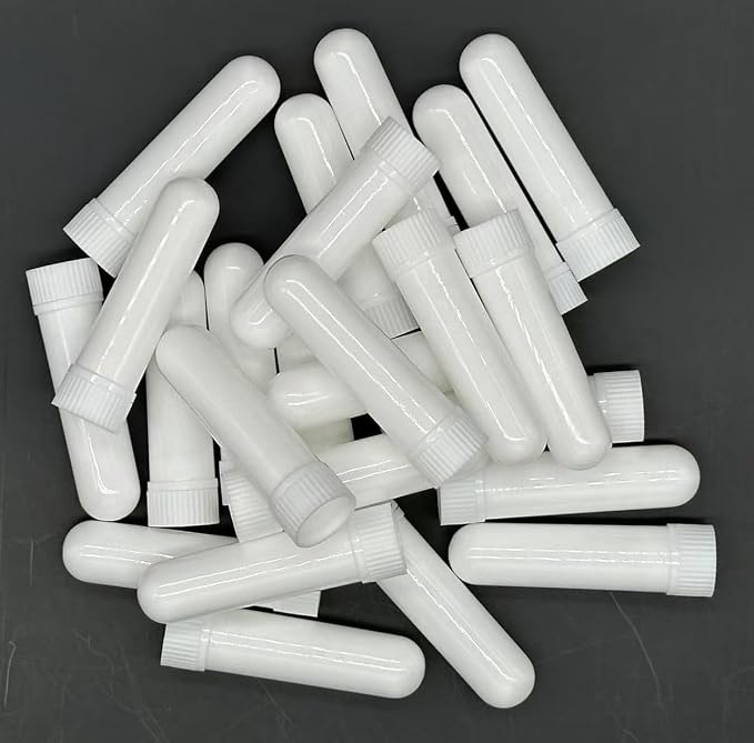 24 PCS Essential Oil Aromatherapy Blank plastic tubes (Includes 24 Blank plastic tubes+36 unscented wicks+2 Plastic Droppers+1 Plastic Tweezers)