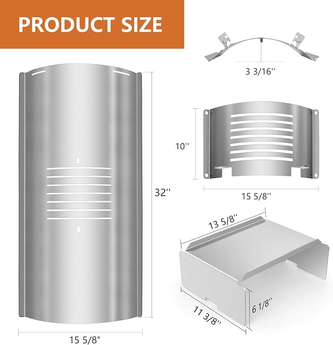 Flame Broiler & Heat Deflector Baffle Diffuser Kit for Pit Boss 1000 Series Pellet Grill, Austin XL Grill Accessories Replacement Parts for Pit Boss 1100 1150 1600 PB1100PS2 (3 Pack)