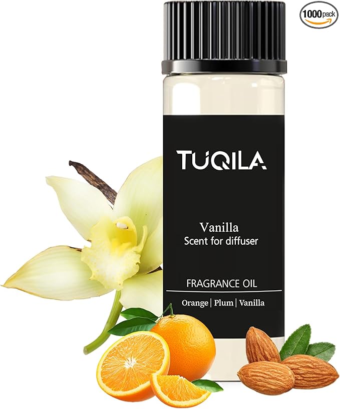 Waterless Diffuser Oil 20ml Vanilla Aroma Scent- Hazelnut, Citrus, Cinnamon, Plum& Cashmere Wood Fragrance Oil for Essential Oil Diffusers, Home, Hotel, Office and Car