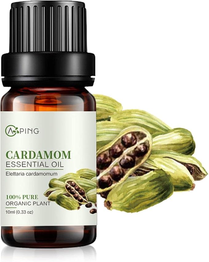 Cardamom Essential Oil - 100% Pure Organic Natural Plant (Elettaria cardamomum) Cardamom Oil for Diffuser, Aroma, Spa, Massage, Yoga, Perfume, 0.33oz