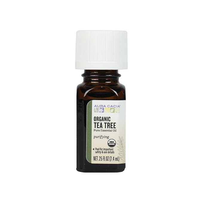 Aura Cacia Certified Organic Tea Tree Essential Oil, 0.25 Ounce (Pack of 24)