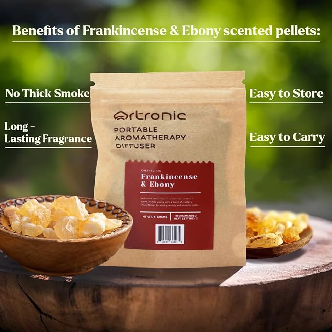 Aroma Diffuser-Compatible Scent Granule Starter Kit: Frankincense, 10g, Refills for Orbby Incense Burner