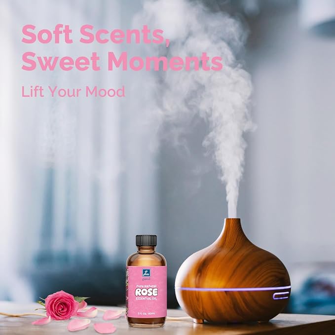 GM Gumili Rose Essential Oil for Face, Hair, Body, Skin, Aromatherapy, Essential Oils Diffuser, DIY Blends - 2 Oz