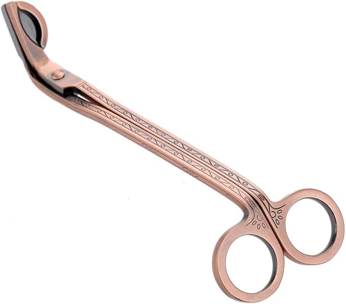 MUXSAM Candle Wick Trimmer, Candle Wick Cutter, Candle Scissors Cutter, 1-Pack Stainless Steel Wick Clipper Scissor Candle Tool for Trim Wick to Burn, Reduces Soot (Red Bronze)