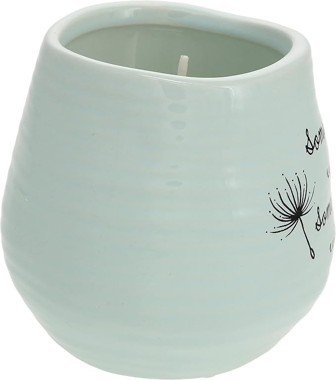 Pavilion Gift Company 77111 Plain Dandelion Wishes - Some See a Weed Some See a Wish Green Ceramic Soy Serenity Scented Candle, 8 oz