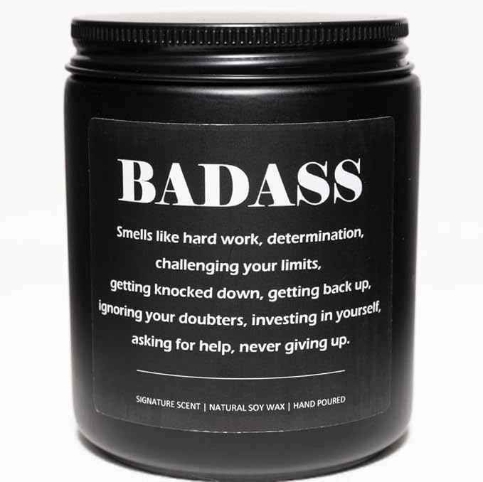 Lavender & Eucalyptus Soy Wax Candle, 7OZ - Inspirational Gifts for Women & Men, Congratulations Gift, New Job, Promotion, Graduation, Mental Health Gifts, Proud of You, Badass