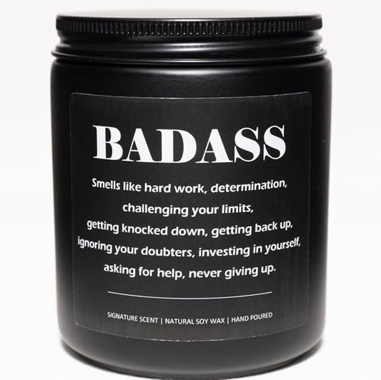 Lavender & Eucalyptus Soy Wax Candle, 7OZ - Inspirational Gifts for Women & Men, Congratulations Gift, New Job, Promotion, Graduation, Mental Health Gifts, Proud of You, Badass