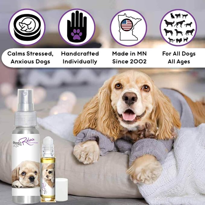The Blissful Dog Cocker Spaniel Relax Dog Aromatherapy Spray for Your Dog's Anxiety