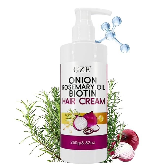 GZE Hair Growth Cream with Onion, Rosemary Oil & Biotin | Strengthens Hair, Reduces Breakage | Nourishing Scalp Care for Thicker, Healthier Looking Hair Butter