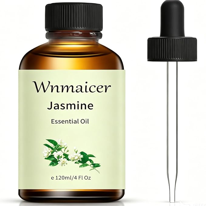 Jasmine Essential Oil 4 Oz, Premium Jasmine Oil for Massage Oil, Skin & Diffuser and Aromatherapy 120 mL