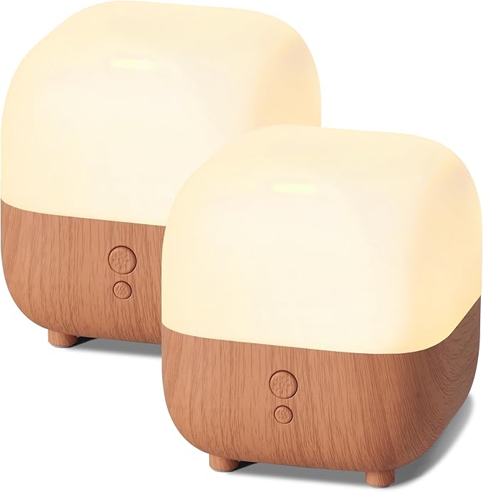 InnoGear 150ml Essential Oil Diffuser, 2 Pack 5-in-1 Diffusers for Home Scent 8 LED Color Aromatherapy Diffuser Air Desk Mini Humidifier Small Vaporizer Aroma Diffuser for Laptop Office, Medium