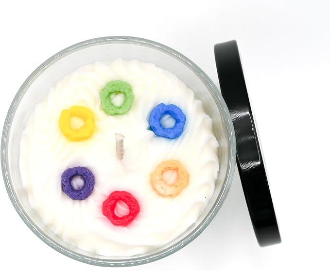 Cereal & Milk Candle | Purpose-Driven Soy Candles | Fun Cute Fruit Loops Candle | Cereal Bowl Food Gift Idea for Friend Birthday Bestfriend Mother's Day | Be Light Candle RE (Cereal & Milk)