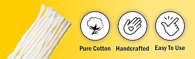 IS4A Puja Cotton Wicks Religous Long Jyot Bati Akhand Oil Lamp Diya Diwali Lighting (Long)