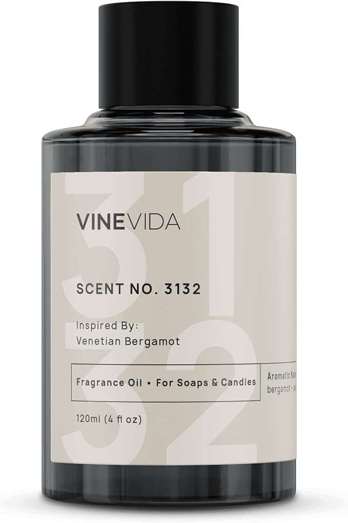 VINEVIDA Scent NO. 3132 Fragrance Oil - 120mL (4oz) - Inspired by: Venetian Bergamot Fragrance Oil for Candle Making - Made in USA Candle Scents Scents for Soap Making