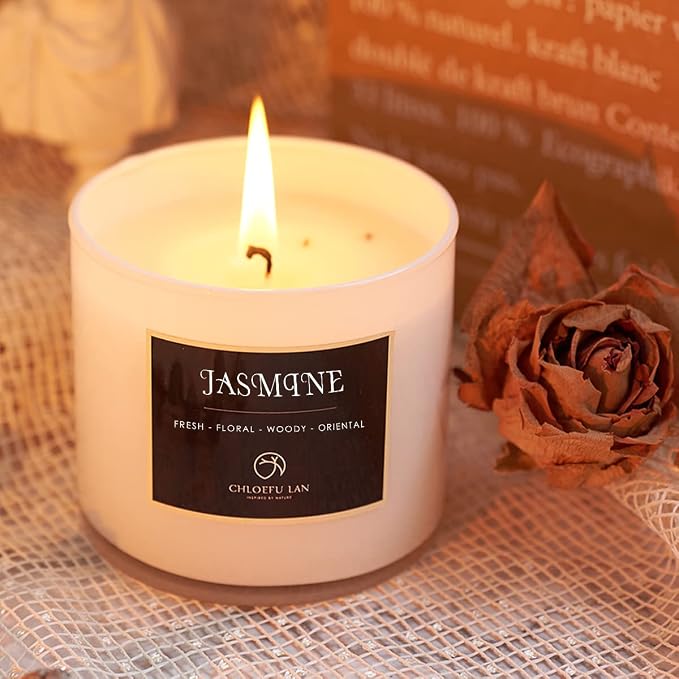 Valentines Scented Candles Gifts for Women Gardenia and Jasmine Candles 7.1oz|45 Hour Long Lasting Highly Scented 100% Soy Candle, Home Decor, Aromatherapy Candle with Gift Box 2 Pack