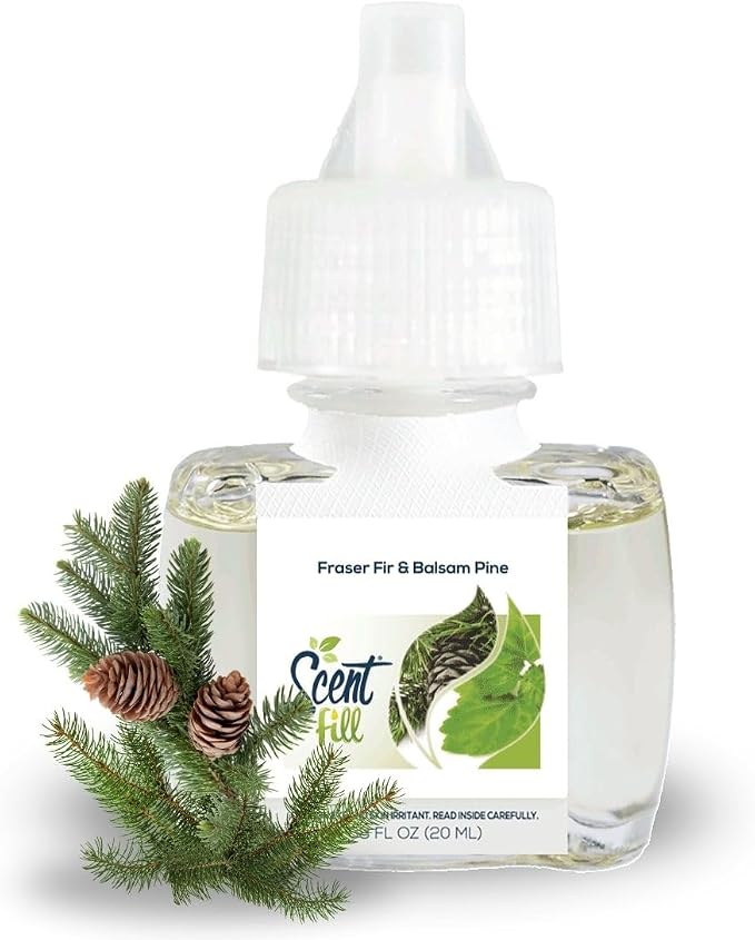 Scent Fill Fraser Fir & Balsam Pine Plug in Air Freshener, Scented Oil Refills, 2 Refills + Diffuser
