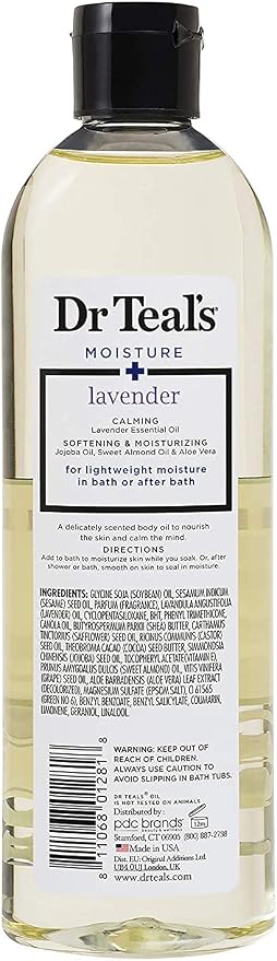 Dr. Teals Bath & Body Oil Variety Gift Set (2 Pack, 8.8oz Ea.) - Soothing Lavender & Rejuvenating Eucalyptus & Spearmint - Essential Oils Hydrate Skin & Alleviates Daily Stress