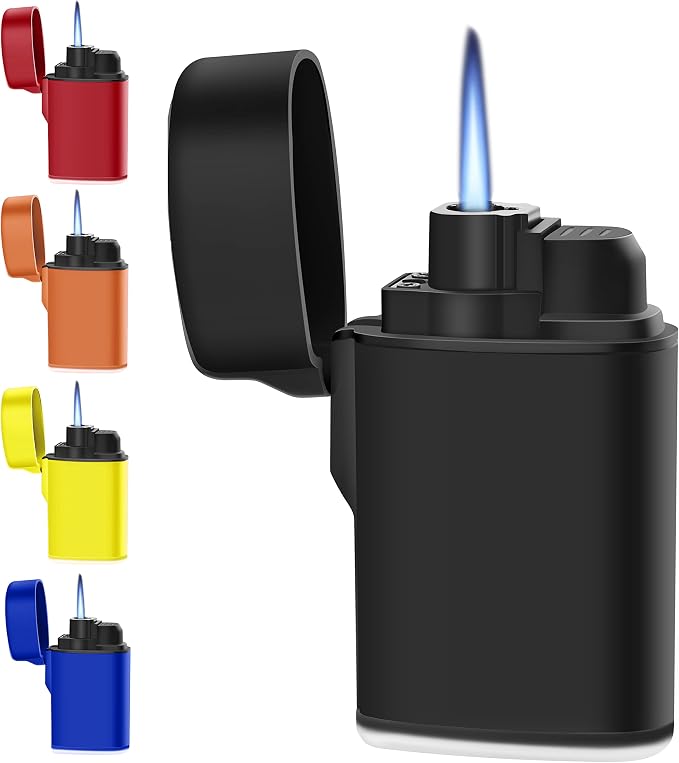 Mini Torch Lighter Windproof Jet Flame Butane Pocket Refillable for Candles, Firework, Camping, Fireplaces, Gas Stove, BBQ & Survival Gear 5 Pack Assorted Colors (Butane not Included)