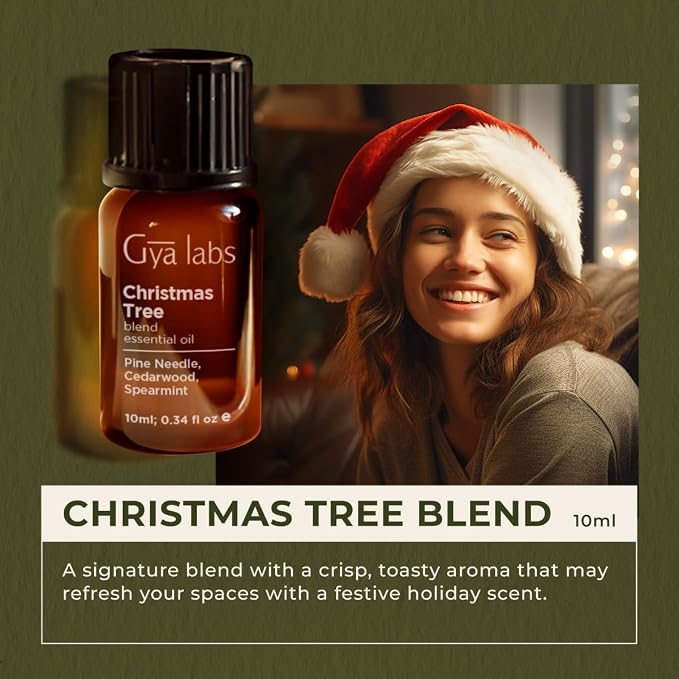 Gya Labs Christmas Tree Essential Oils Blends - 0.34 Fl Oz - for Diffuser, Home, Humidifier, Aromatherapy and DIY Candle Making Scents