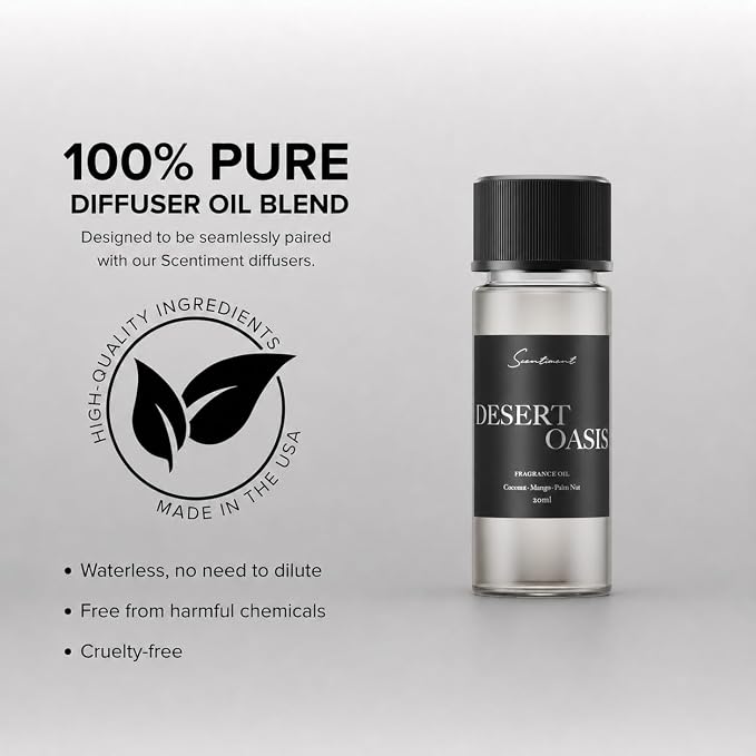 Scentiment Tropical Resort Diffuser Oil - Premium Hotel Scent with Notes of Bergamot, Magnolia & Oud Home Scent, Hotel Fragrance Oil Diffuser Refill - 0.68 fl oz (20 mL)