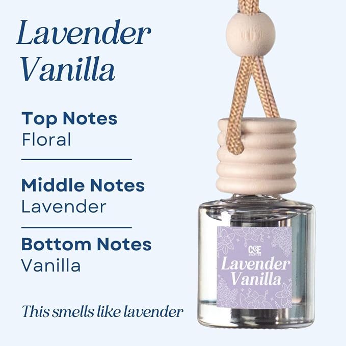 CANDECraftCo Car Air Hanging Fragrance Oil, Car Auto Freshener for Essential Oils, Scents Fragrance Aromatherapy Automobile Diffuser, Long Lasting (Cactus Bloom + Lavender Vanilla)