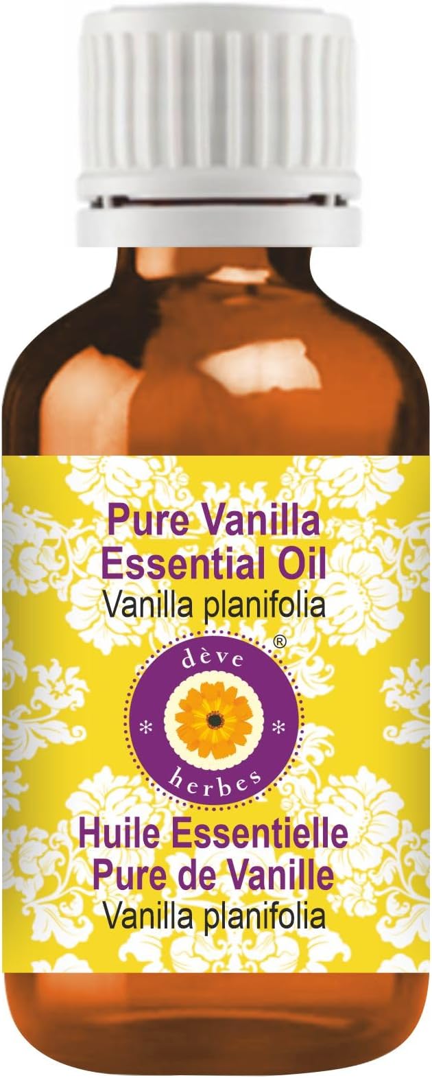 Deve Herbes Pure Vanilla Essential Oil (Vanilla planifolia) Steam Distilled 15ml (0.50 oz)