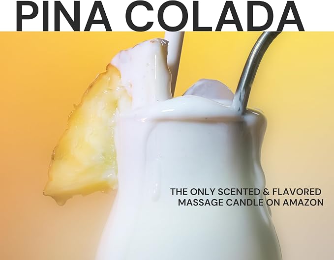 Pour Drip Massage Candle Pina Colada - Scented and Flavored Soy Wax Aromatherapy Candle for Relaxing Oil Therapy, TikTok Viral Trend