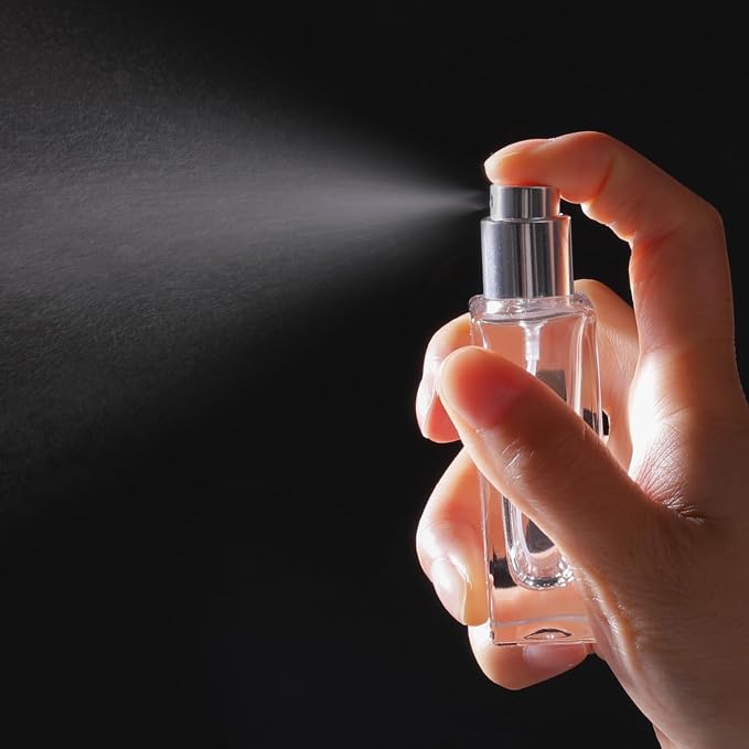 30ml/1.0 Oz Glass Spray Bottle Perfume Atomizer,Travel Refillable Perfume Bottles Empty Classic Spray Bottle 2Pack (Silver, 30ml)