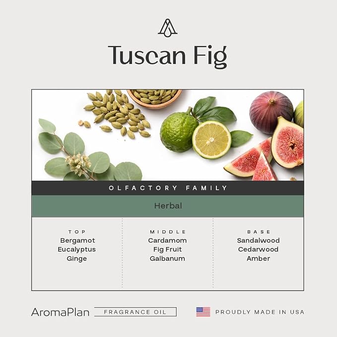 AromaPlan Hotel Scent Diffuser Oil Tuscan Fig 5 Fl Oz (148ml) –Luxury Hotel & Home Fragrance Oil - Non Toxic - Made in USA - Bigger Bottle, Bolder Aroma & Longer Lasting