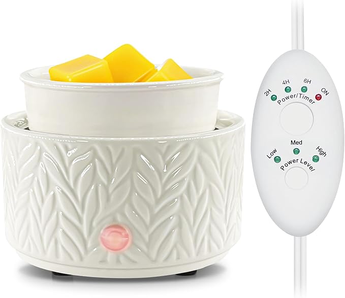 Wax Melt Warmer with Timer- 3-in-1 Wax Melter Burner, Fragrance Warmer for Scented Candles, Tarts, Essential Oils to Freshen Home Office, with Auto Shut Off and Temperature Adjustment, Gift & Décor