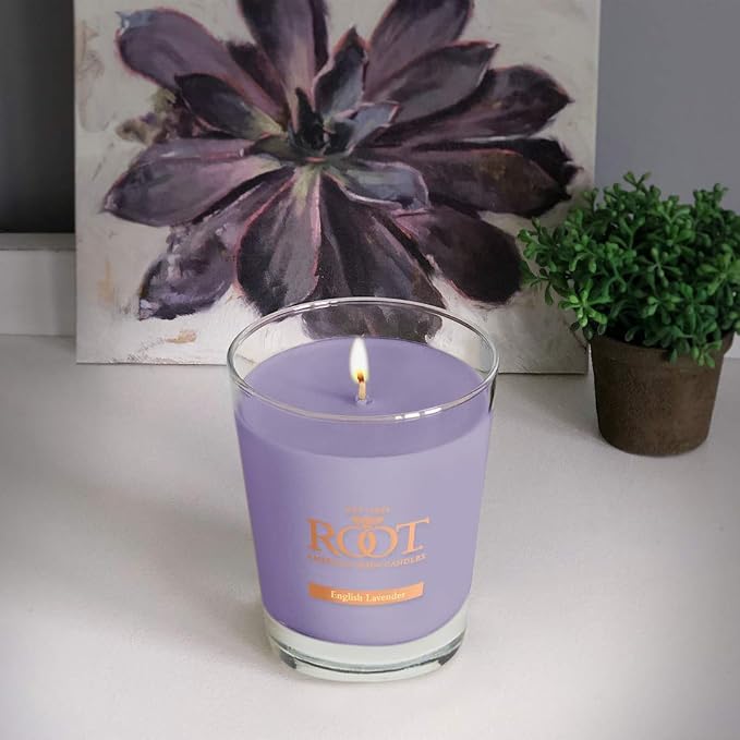 Root Candles Scented Candles Honeycomb Veriglass Premium Handcrafted Beeswax Blend Candle, Large, English Lavender