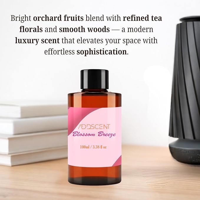 Blossom Breeze Fragrance Oil 100ml for Diffuser, Sweet Fruity and Floral Aroma for Bedroom Living Office Spa, Soft Uplifting Scent with Layered Notes for Cheerful and Welcoming Ambience