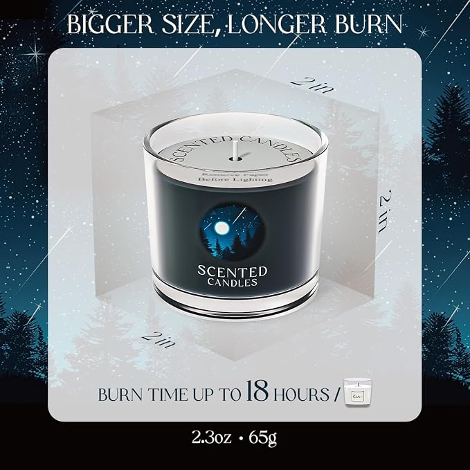 CHILLFLAME Candles for Men, Scented Candles Gifts for Women, Candle Gift Set for Him, 3 Scented Votive Candles, Birthday Gifts for Men (Black, 7 oz)