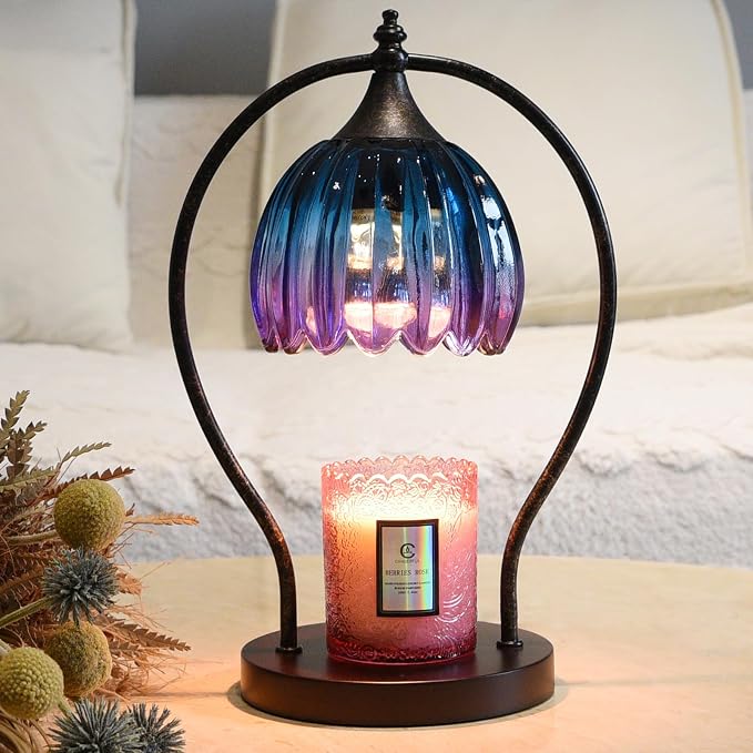 GOODBUY Timer Candle Warmer Lamp: Dimmable Candle Warmer Wax Melts Warmers for Jar Candles with 2 Bulbs, Birthday Gifts for Men Women, House Warming Gifts New Home Decor for Bedroom Living Room
