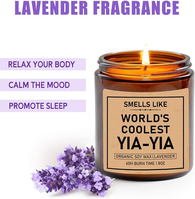 Smells Like World's Coolest YIA-YIA Candle - 8oz Soy Candle - Mother's Day Gift - Relaxation Scent