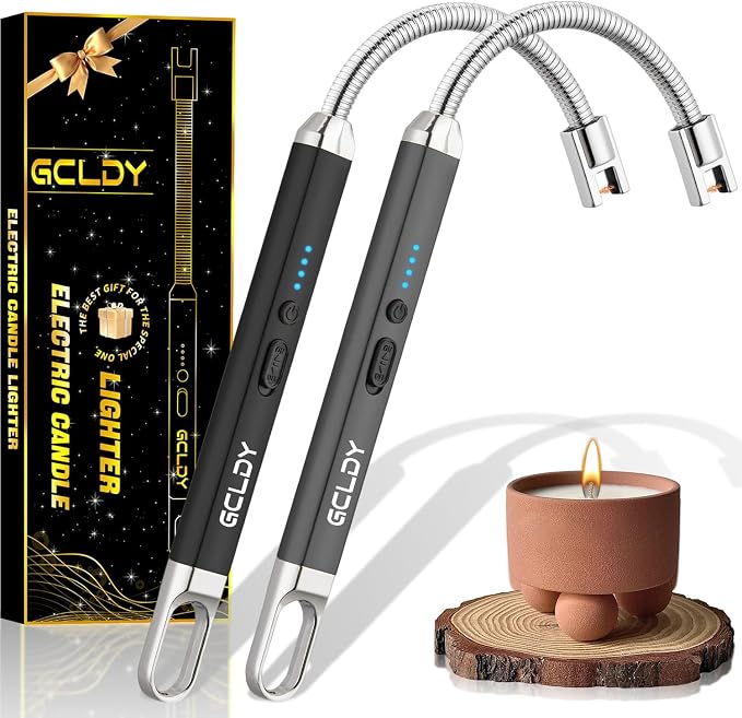 2 Pack Electric Candle Lighter, Best Stocking Stuffers 2025 for Women Men Adults, Birthday Gift for Women Wife Mom Sister Nana Men, Rechargeable Lighter for Candle Grill Home Kitchen BBQ Camping