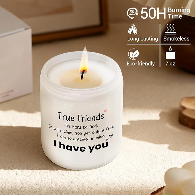 Friend Gifts for Women - Friendship Gifts for Bestie, Christmas Thanksgiving Decor Gift for Friend Woman - Lavender Scented Candle