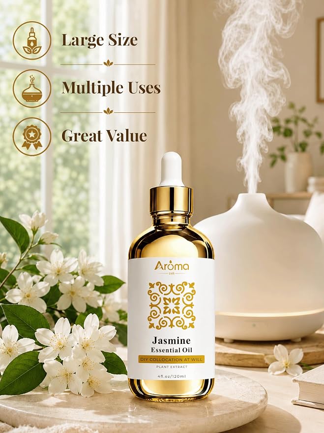 Jasmine Essential Oil 4 Fl Oz | Smells Like Real Jasmine Blossoms