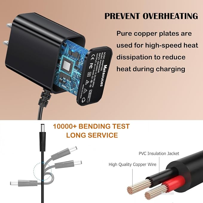 USB C 5V AC/DC Adapter Compatible with Airversa AN6 Waterless Diffuser Essential Oil Nebulizer Mini Scent Air Machine Power Supply Charger