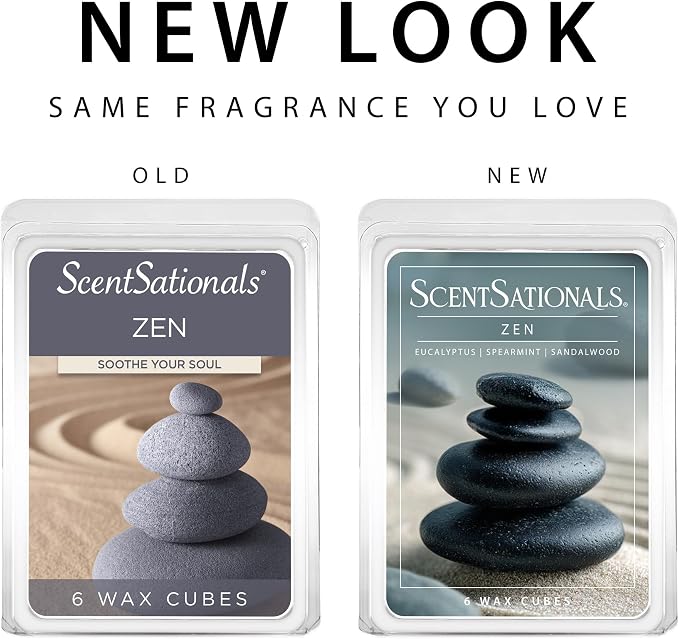 ScentSationals Zen Scented Wax Melts - Eucalyptus, Spearmint, & Sandalwood, 10oz (24 Cubes)