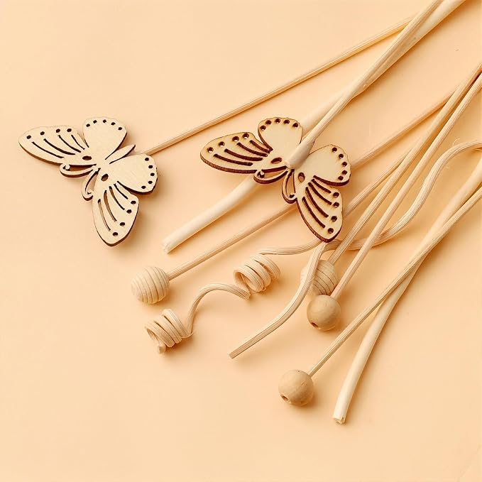 10Pack Reeds for Diffuser, Reed Fragrance Diffuser Flower Set, Reed Diffuser Stick, Fragrance Diffuser Replacement Rattan Stick, Rattan&Handmade Refill Replacement Sticks for House Bedroom Office ﻿